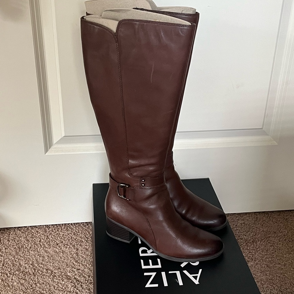 Naturalizer Wide Calf Brown Boots